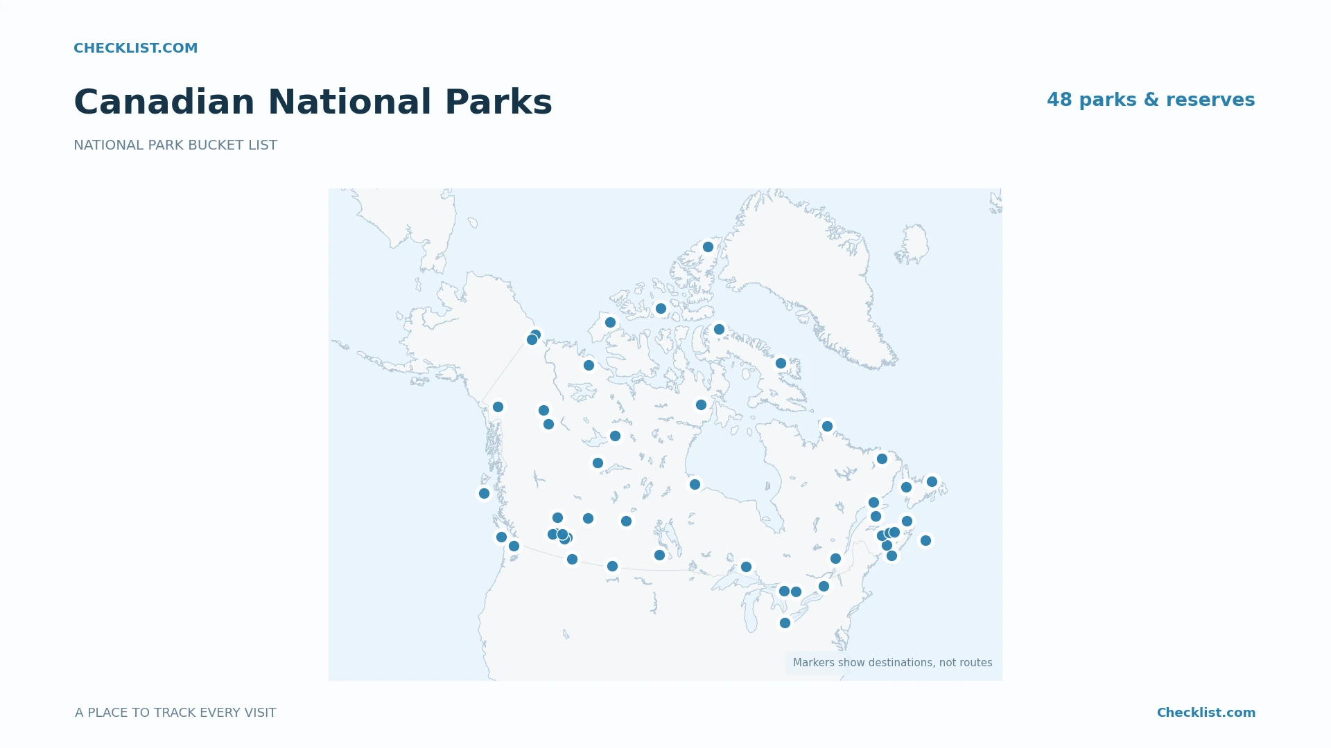 Canadian National Parks Checklist Map