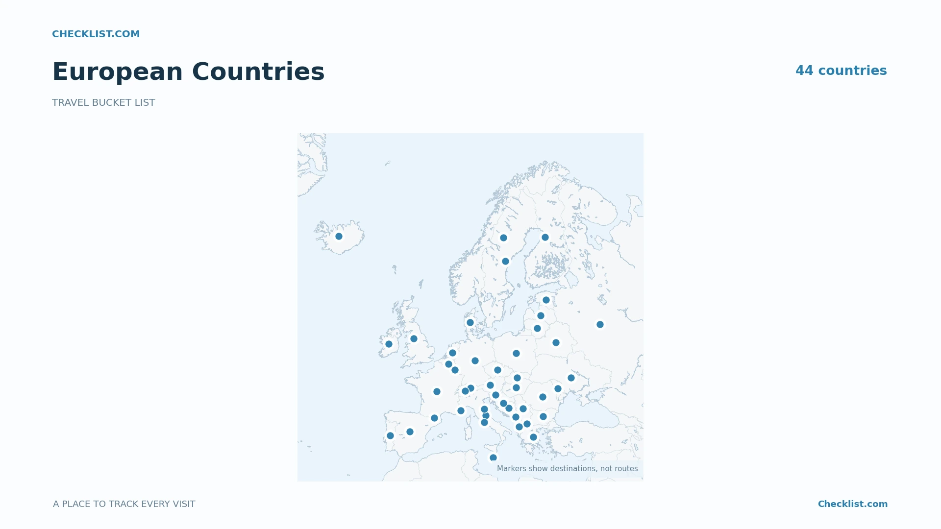 European Countries Checklist Map