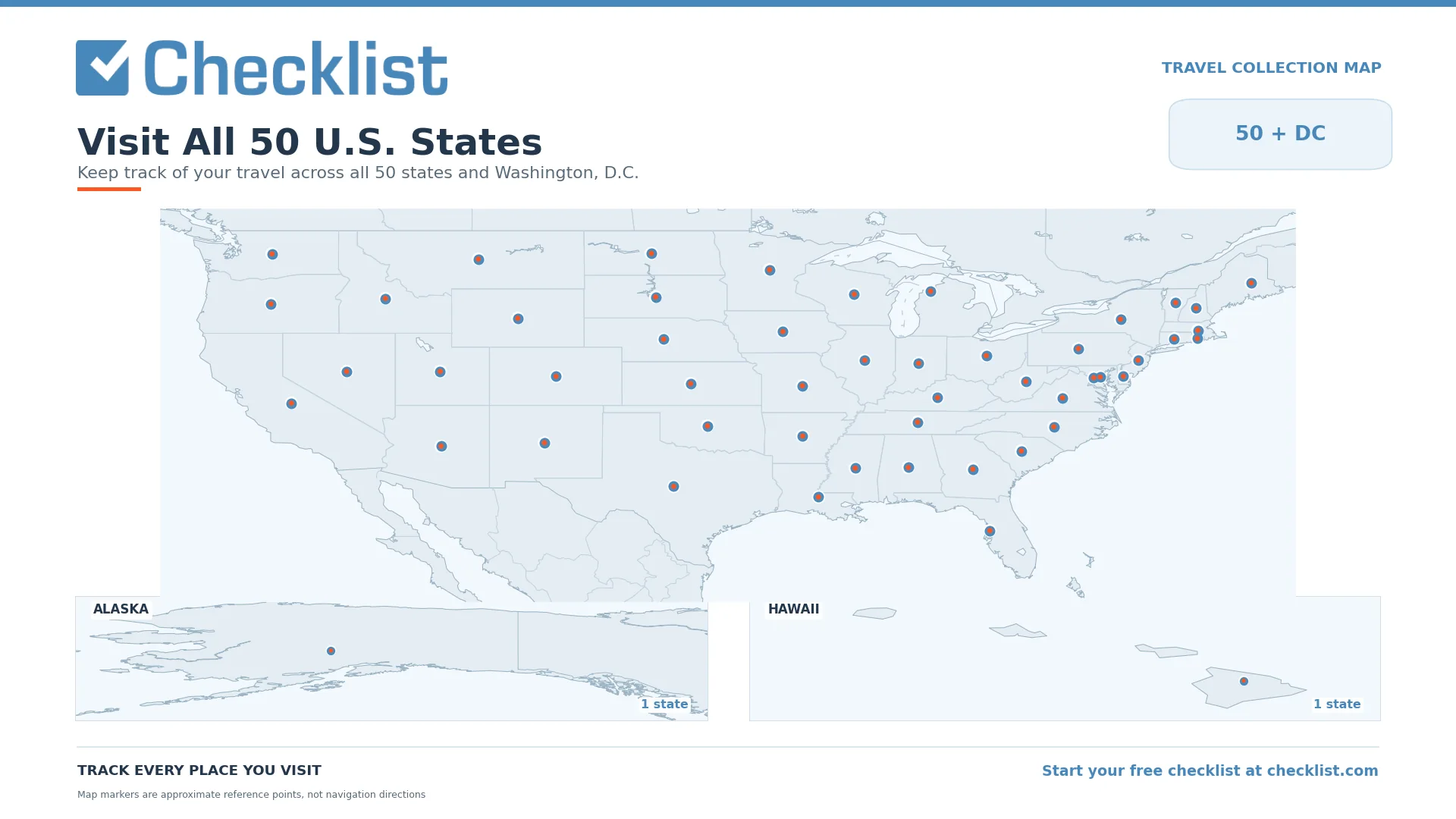 Visit Every State in the US Map